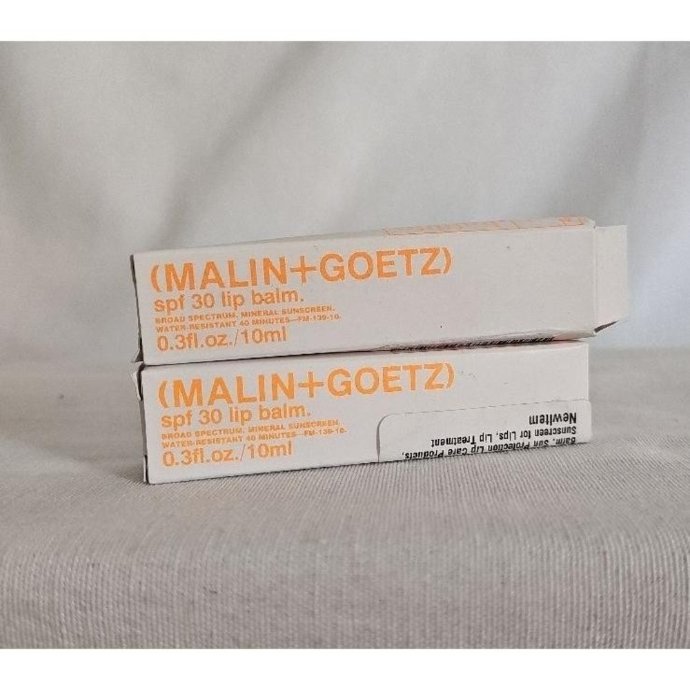 Malin + Goetz SPF 30 Lip Balm Mineral Sunscreen‎ Water Resistant Full Size x 2
